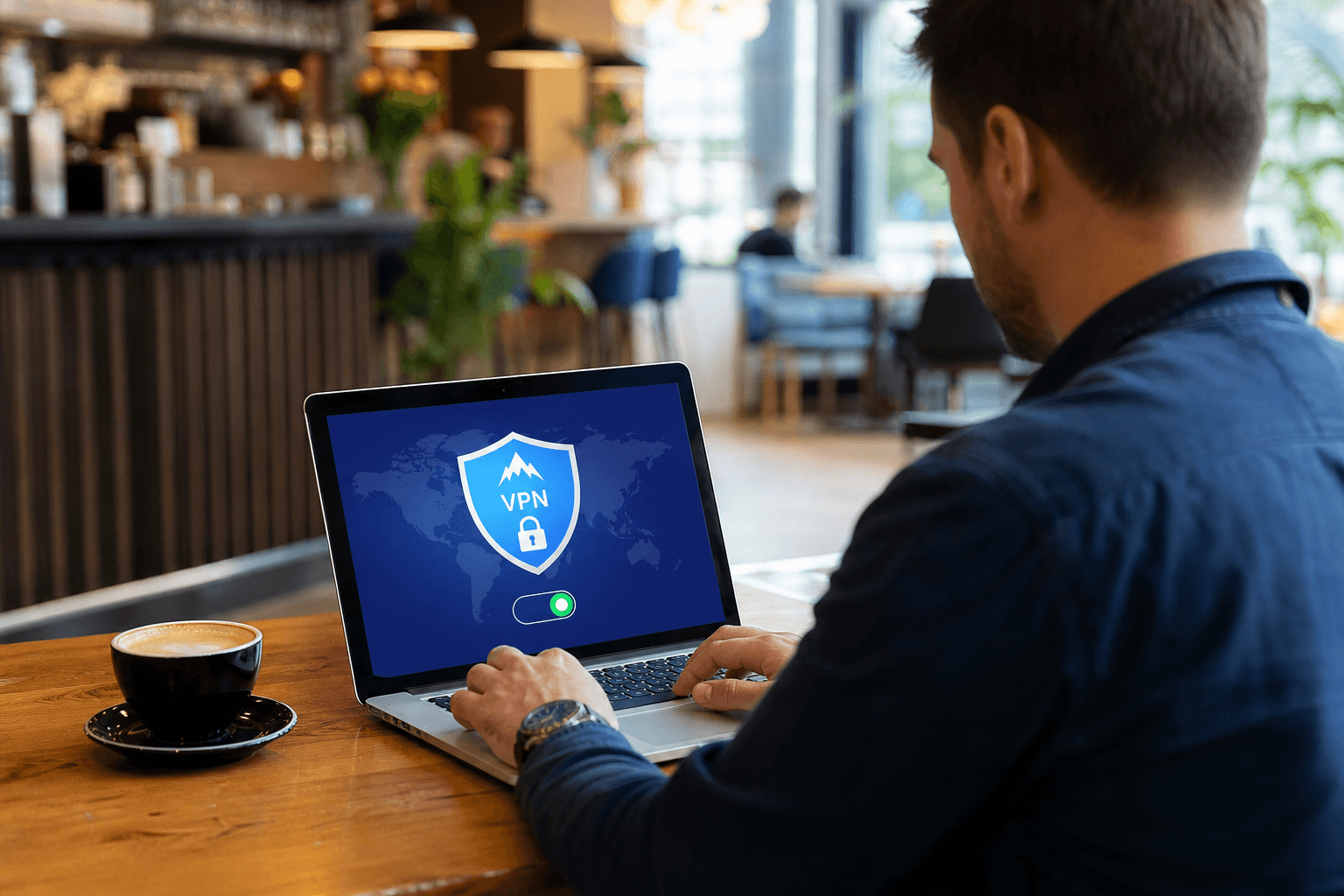 Laptop met VPN-instellingen open om een DNS lek te testen en op te lossen